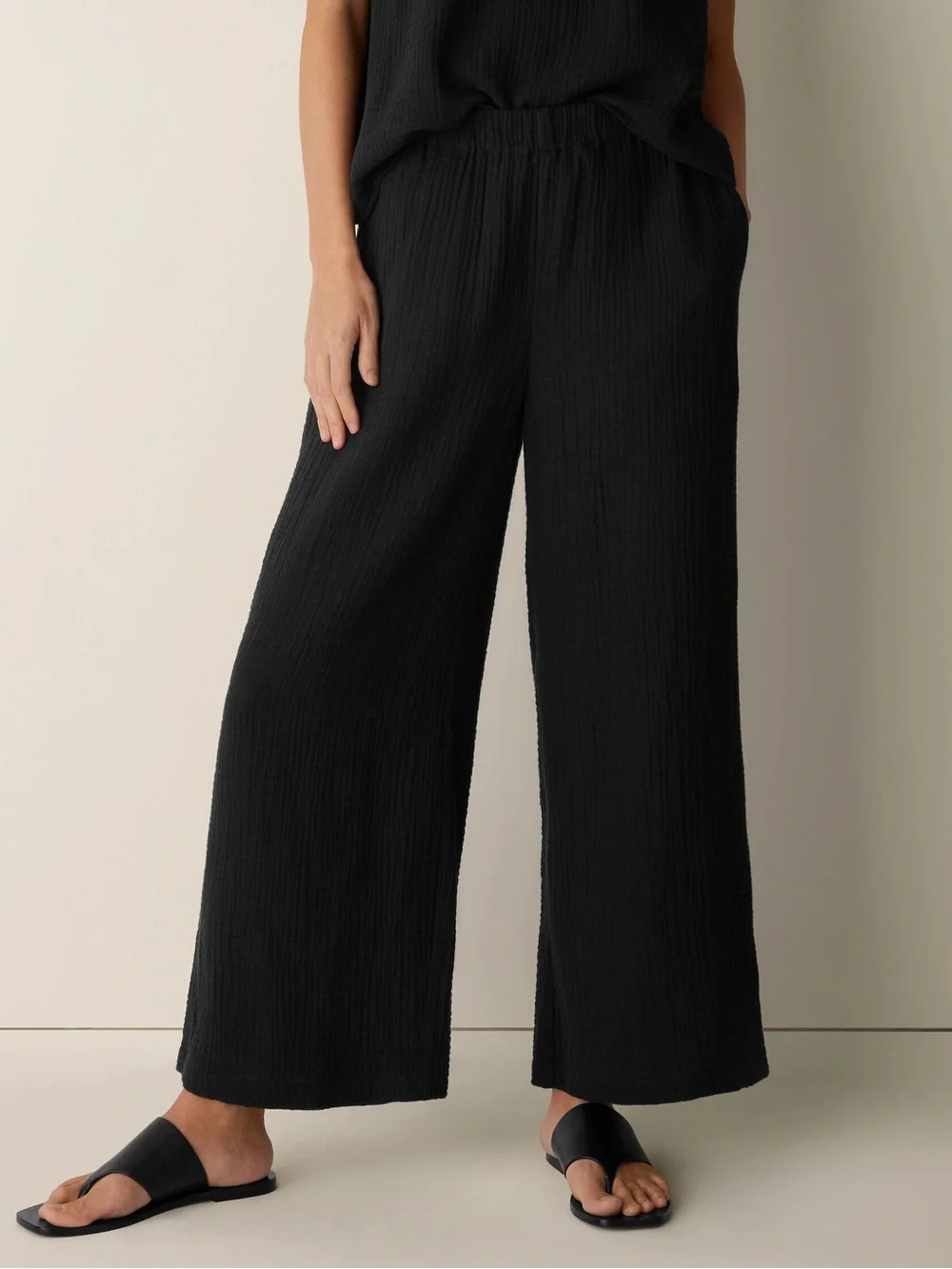 Organic Cotton Lofty Gauze Wide-Leg Pant - Picture 6 of 7